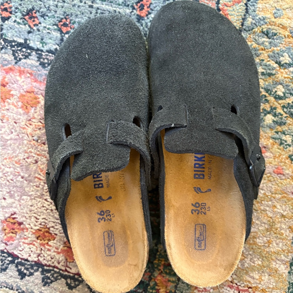 Birkenstock Black Suede Clogs